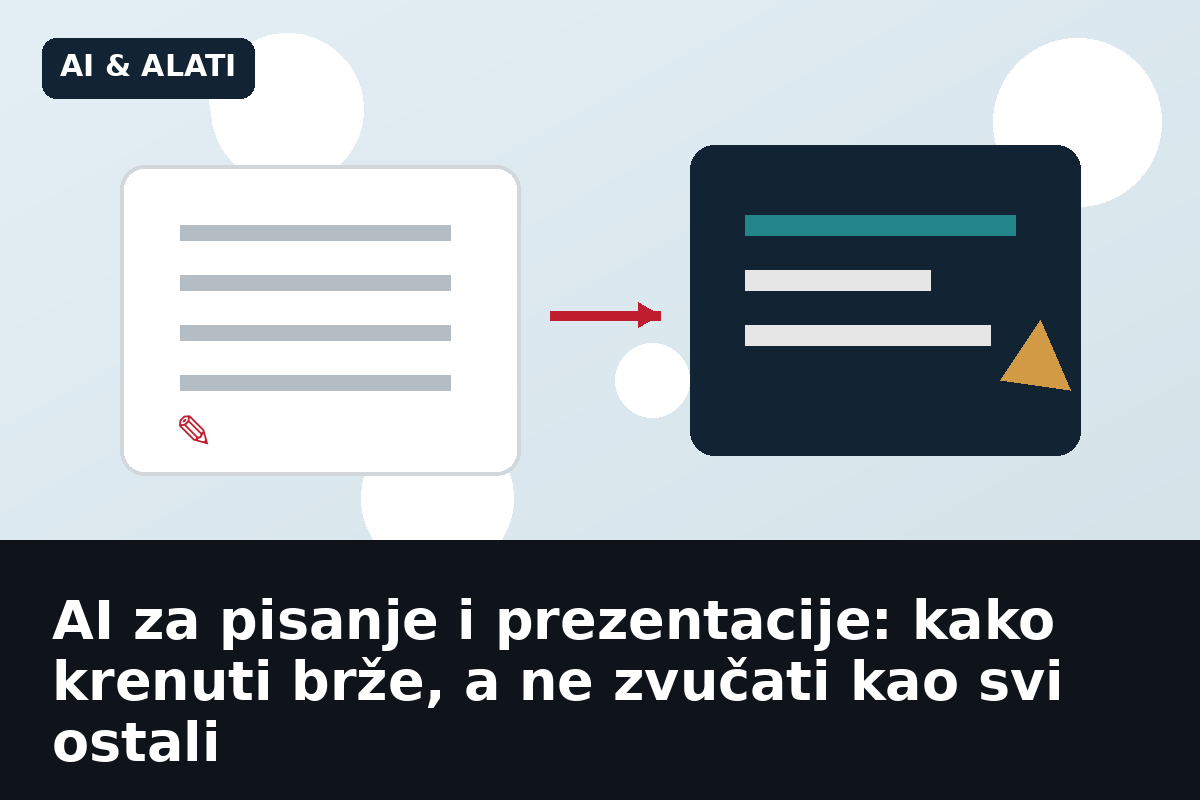 AI za pisanje i prezentacije: kako krenuti brže, a ne zvučati kao svi ostali